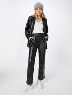 Noisy May Leren Broeken Flared Pantalon Luke Dames Zwart -Noisy May Winkel 03f4630b6a26d6674f10bbc5b538fc3d