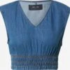 Noisy May Crop Tops Top Pilina Dames Blauw -Noisy May Winkel 0412d89a5275f524420df94792206a53