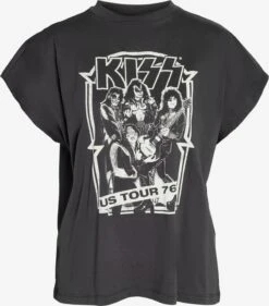 Noisy May T-shirts Shirt HAILEY Dames Donkergrijs