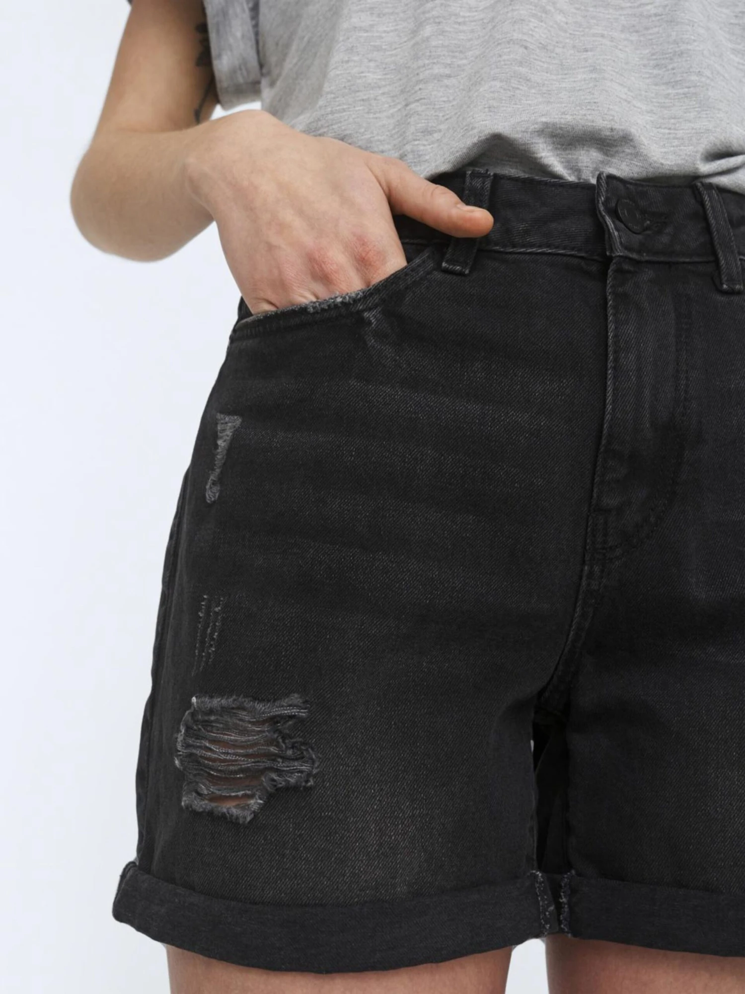 Noisy May Denim Shorts Regular Jeans Smiley Dames Zwart 8 Noisy May Denim Shorts Regular Jeans Smiley Dames Zwart - Afbeelding 6