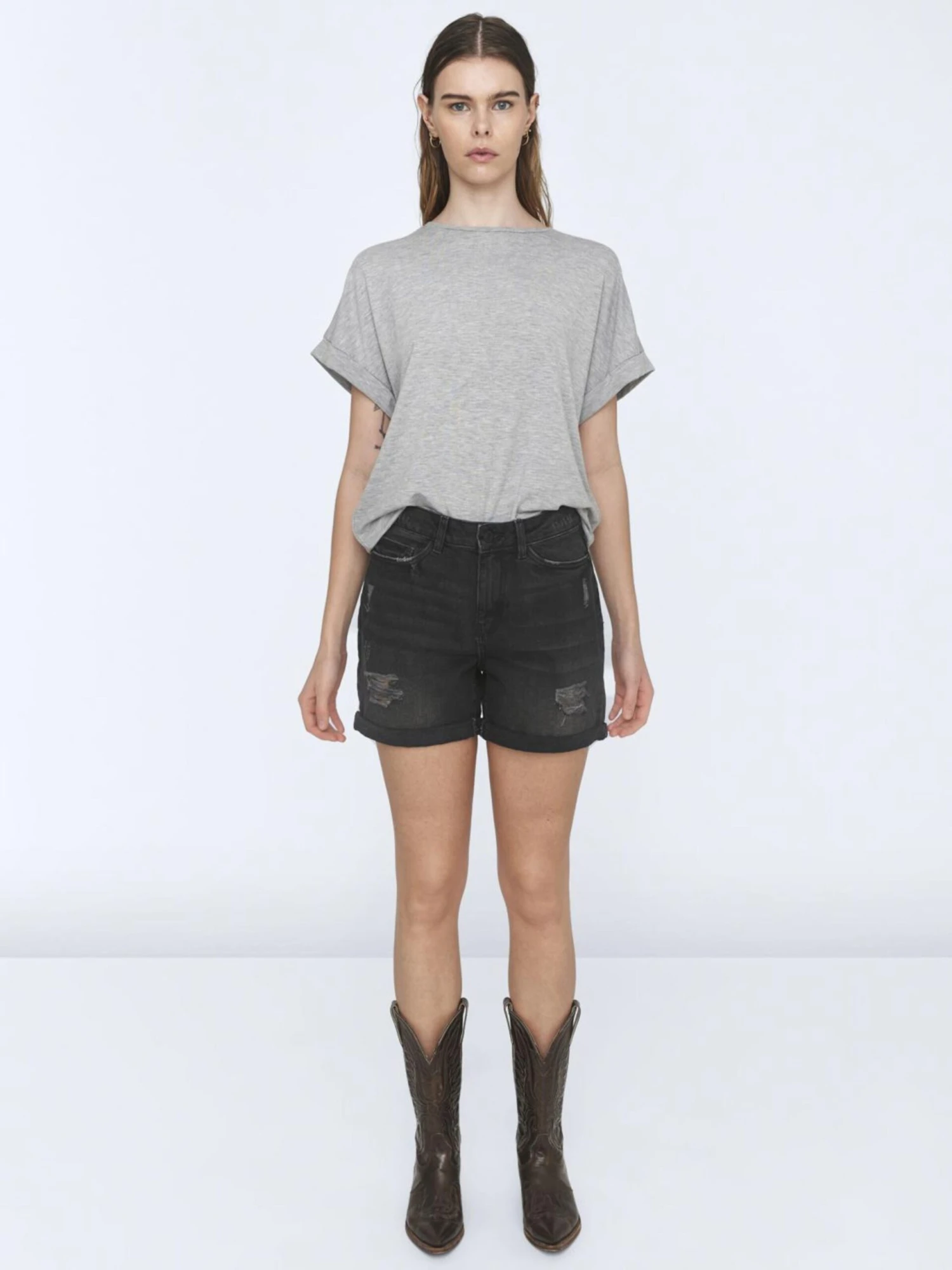 Noisy May Denim Shorts Regular Jeans Smiley Dames Zwart 6 Noisy May Denim Shorts Regular Jeans Smiley Dames Zwart - Afbeelding 4