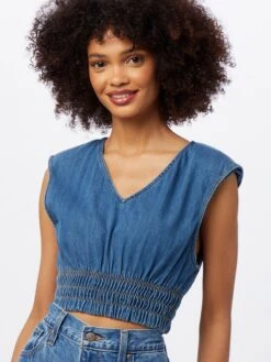 Noisy May Crop Tops Top Pilina Dames Blauw -Noisy May Winkel 4819fe6e8ab726d65600b53723c8715a