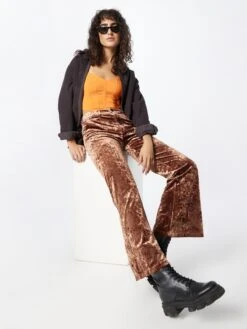 Noisy May Pantalons Flared Broek NATTIE Dames Bruin -Noisy May Winkel 4f476299b26c0fa058162f731558e158