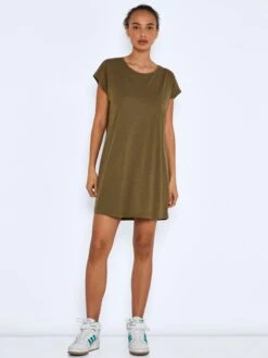 Noisy May Jerseyjurken Jurk Mathilde Dames Olijfgroen -Noisy May Winkel 50898f8b5660e14db58a193a047fff61