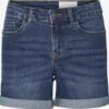 Noisy May Denim Shorts Slimfit Jeans Dames Donkerblauw
