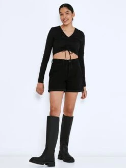 Noisy May Denim Shorts Loosefit Jeans SMILEY Dames Zwart -Noisy May Winkel 5bbbde89778c44a962e3136855e1d853