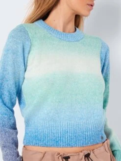 Noisy May Fijngebreide Truien Trui Rita Dames Blauw -Noisy May Winkel 5e5a1820b4e6d46678d2d20500b64dec