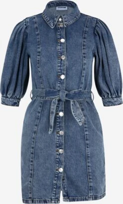 Noisy May Petite Blousejurken Blousejurk Freya Dames Blauw