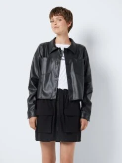 Noisy May Leren Jassen Tussenjas MARIN Dames Zwart -Noisy May Winkel 87c0a2a9440f9429820d183d1d44f542