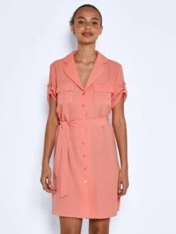 Noisy May Blousejurken Blousejurk Vera Dames Zalm Roze -Noisy May Winkel 9f56c2064edef4dca8eb3e2761275259