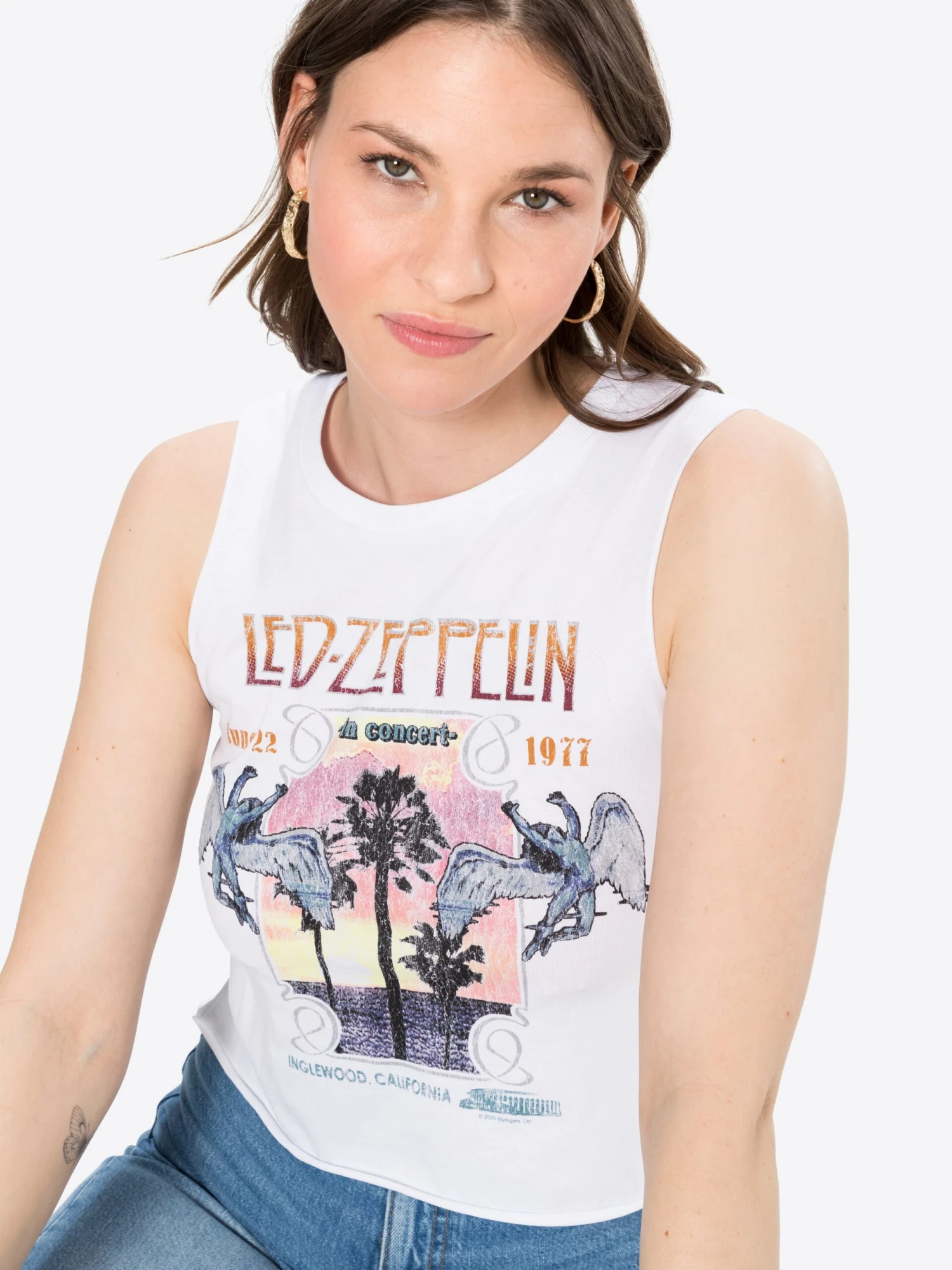 Noisy May Crop Tops Top Max Led Zeppelin Dames Wit 7 Noisy May Crop Tops Top Max Led Zeppelin Dames Wit - Afbeelding 5