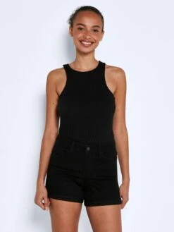 Noisy May Denim Shorts Slimfit Jeans Dames Zwart -Noisy May Winkel a9fec9c02f59e45cb170eb72d2c82386