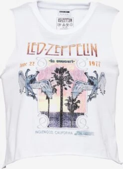 Noisy May Crop Tops Top Max Led Zeppelin Dames Wit