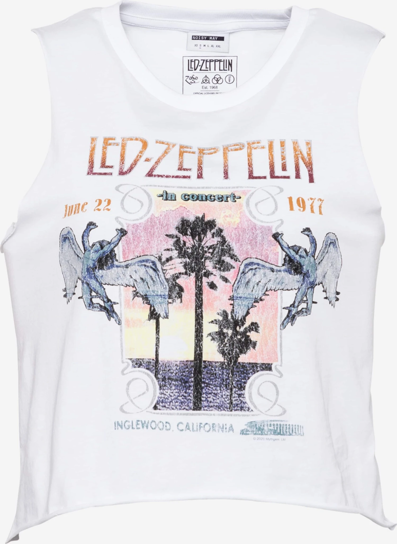 Noisy May Crop Tops Top Max Led Zeppelin Dames Wit 3 Noisy May Crop Tops Top Max Led Zeppelin Dames Wit