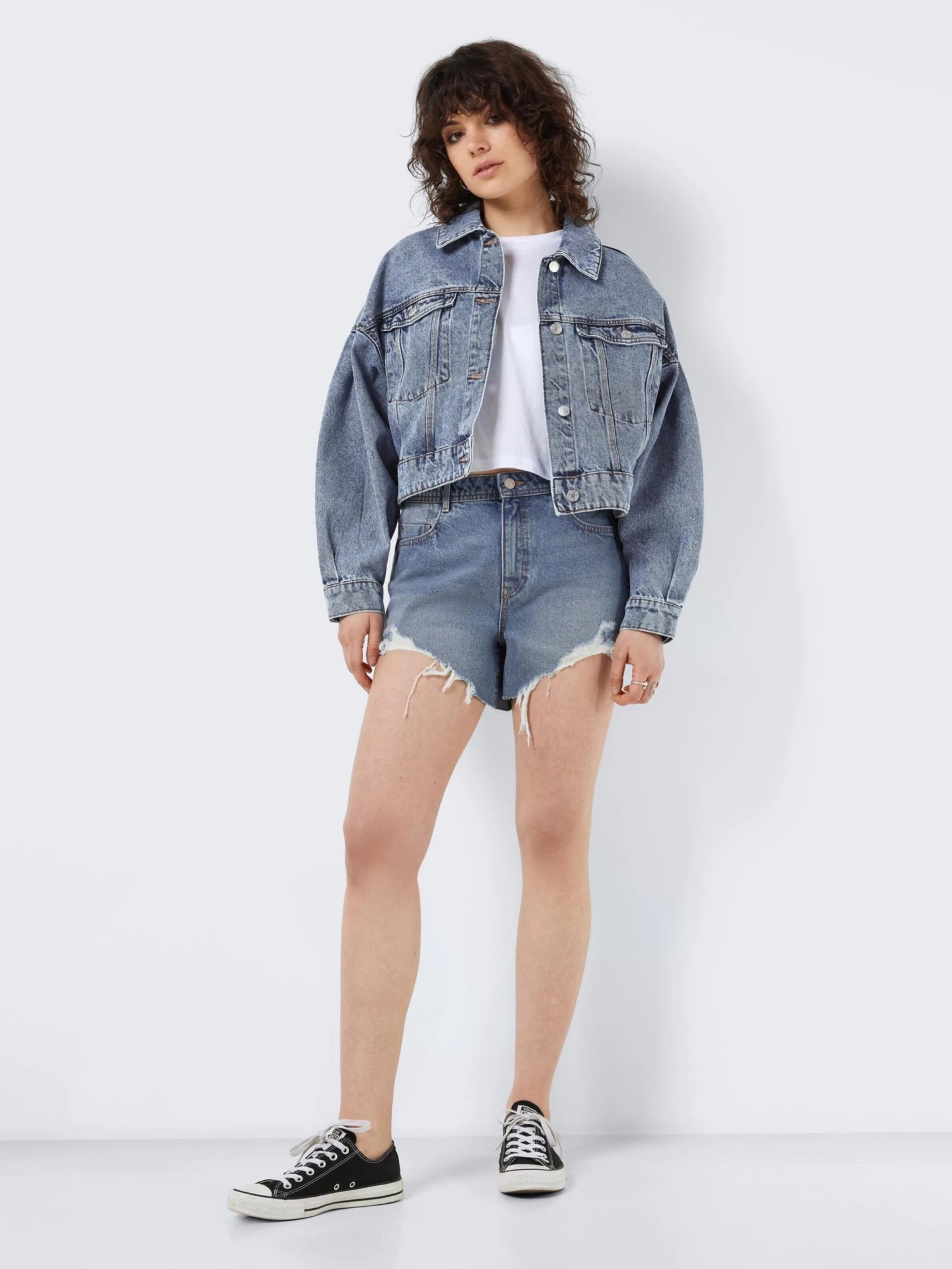 Noisy May Denim Shorts Regular Jeans Drew Dames Blauw 6 Noisy May Denim Shorts Regular Jeans Drew Dames Blauw - Afbeelding 4