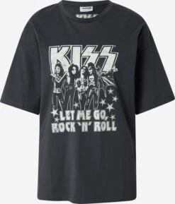 Noisy May T-shirts Shirt ANDY Dames Grafiet