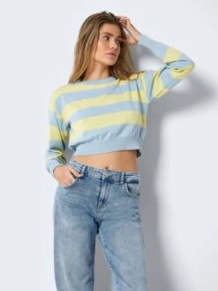 Noisy May Fijngebreide Truien Trui Zoe Dames Lichtblauw -Noisy May Winkel d214152e496df41b8e1ff368467feb5c