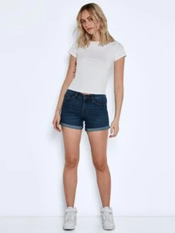 Noisy May Denim Shorts Slimfit Jeans Dames Donkerblauw -Noisy May Winkel d6876a75e7c99c9f7d24e097c6d9be9a